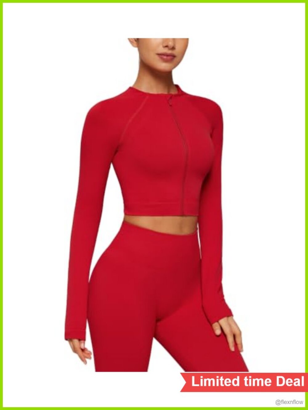 2 Piece Workout Set Zip Up Jacket High Waisted Leggings Seamless Activewear
